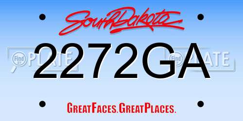 2272GA South Dakota License Plate