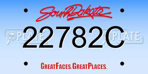 22782C South Dakota License Plate
