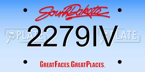 2279IV South Dakota License Plate