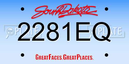 2281EQ South Dakota License Plate