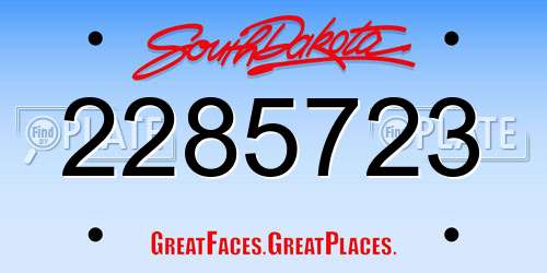 2285723 South Dakota License Plate