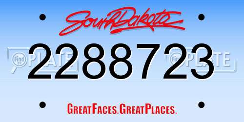 2288723 South Dakota License Plate