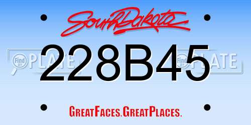 228B45 South Dakota License Plate