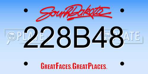 228B48 South Dakota License Plate