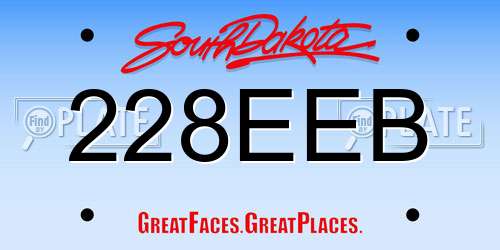 228EEB South Dakota License Plate