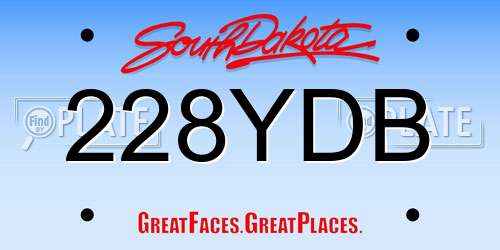 228YDB South Dakota License Plate