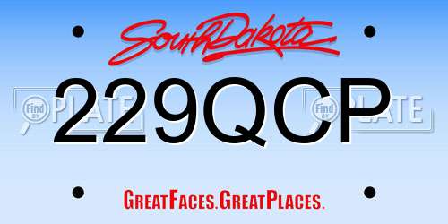 229QCP South Dakota License Plate