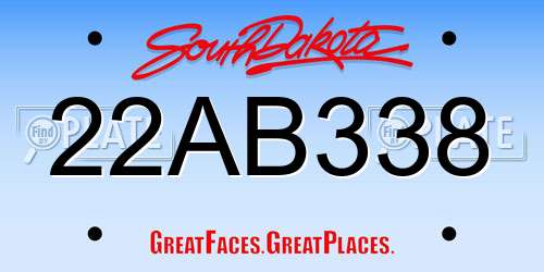 22AB338 South Dakota License Plate