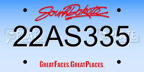 22AS335 South Dakota License Plate