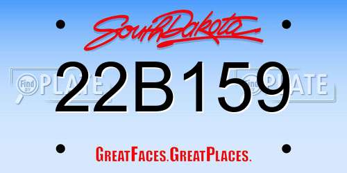 22B159 South Dakota License Plate