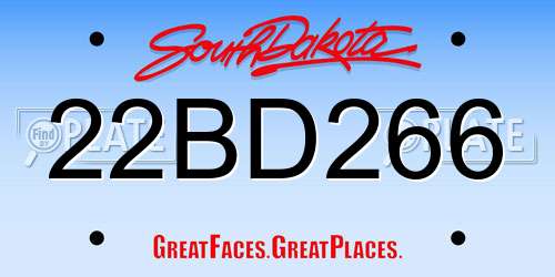 22BD266 South Dakota License Plate