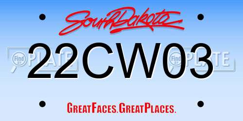 22CW03 South Dakota License Plate