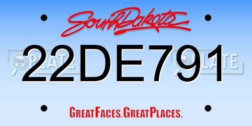22DE791 South Dakota License Plate
