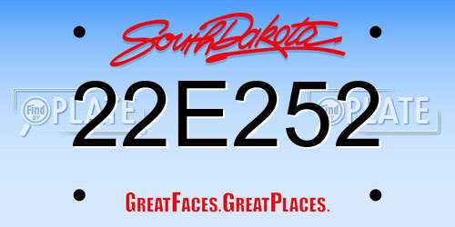 22E252 South Dakota License Plate