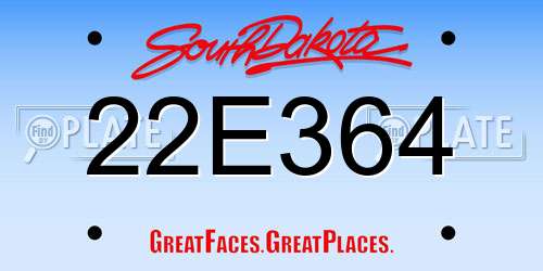 22E364 South Dakota License Plate
