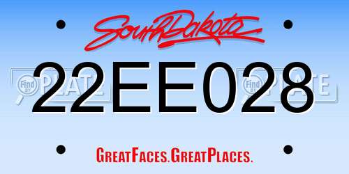 22EE028 South Dakota License Plate