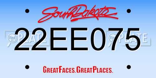 22EE075 South Dakota License Plate