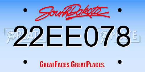 22EE078 South Dakota License Plate