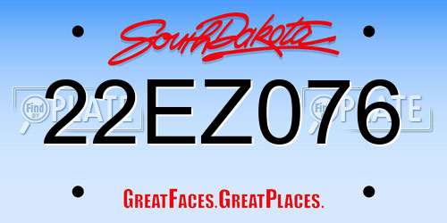 22EZ076 South Dakota License Plate