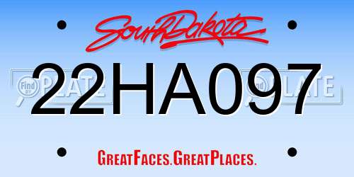 22HA097 South Dakota License Plate
