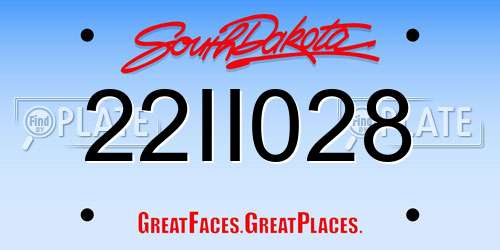 22II028 South Dakota License Plate