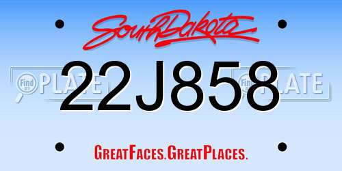 22J858 South Dakota License Plate
