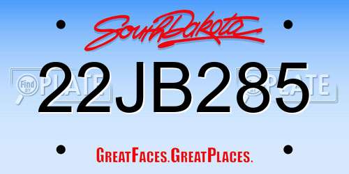 22JB285 South Dakota License Plate