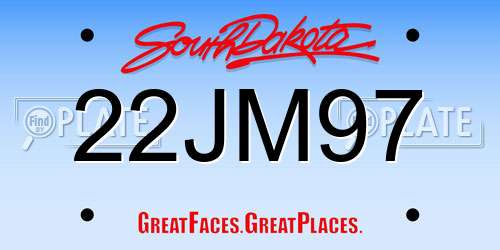 22JM97 South Dakota License Plate