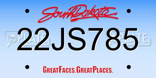 22JS785 South Dakota License Plate