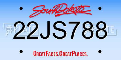 22JS788 South Dakota License Plate