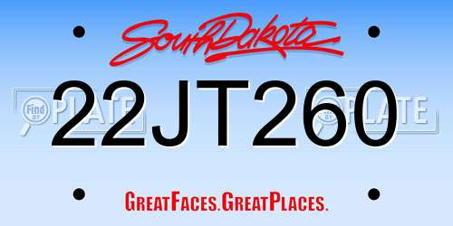 22JT260 South Dakota License Plate