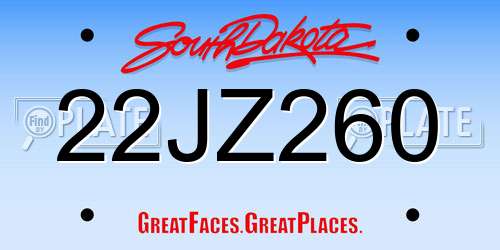 22JZ260 South Dakota License Plate
