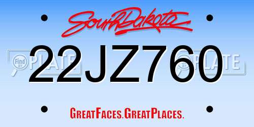 22JZ760 South Dakota License Plate