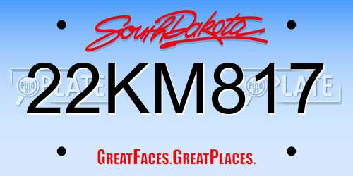 22KM817 South Dakota License Plate