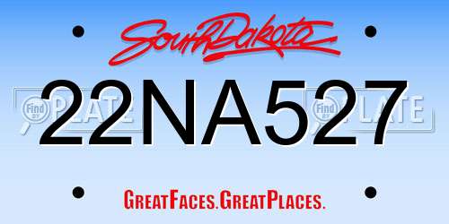 22NA527 South Dakota License Plate