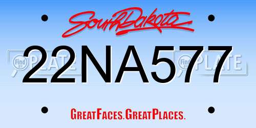 22NA577 South Dakota License Plate