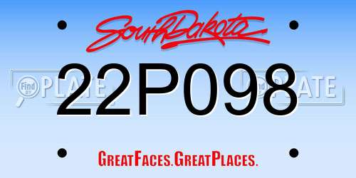 22P098 South Dakota License Plate