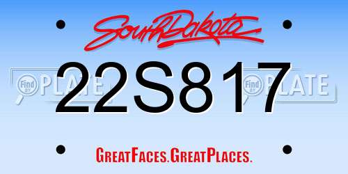22S817 South Dakota License Plate