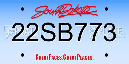 22SB773 South Dakota License Plate