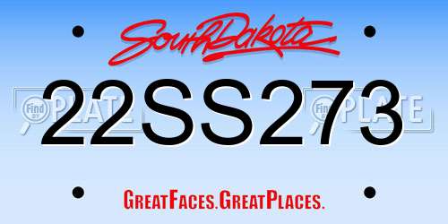22SS273 South Dakota License Plate