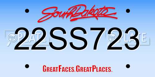 22SS723 South Dakota License Plate