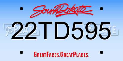 22TD595 South Dakota License Plate
