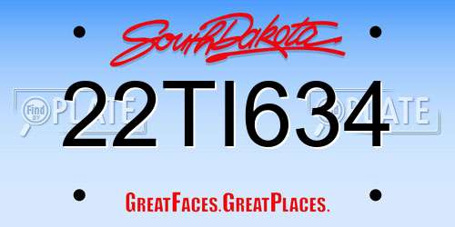 22TI634 South Dakota License Plate