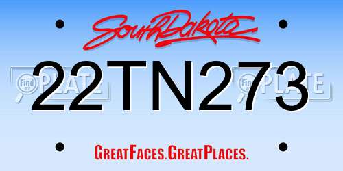 22TN273 South Dakota License Plate
