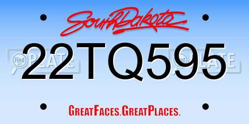 22TQ595 South Dakota License Plate
