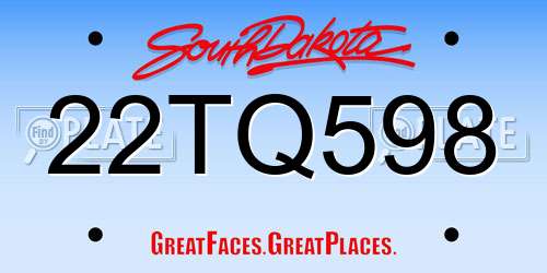 22TQ598 South Dakota License Plate