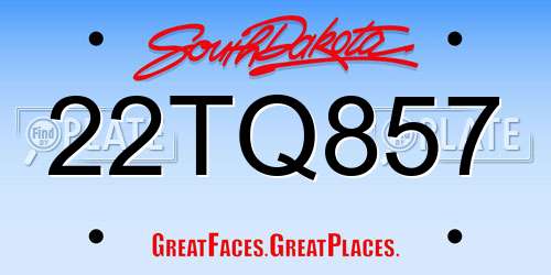 22TQ857 South Dakota License Plate
