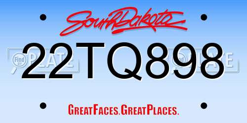 22TQ898 South Dakota License Plate