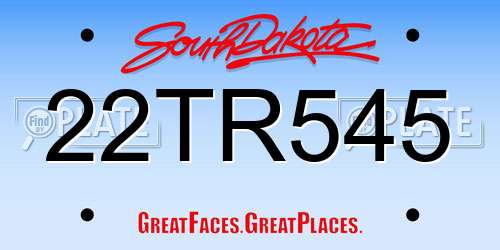 22TR545 South Dakota License Plate