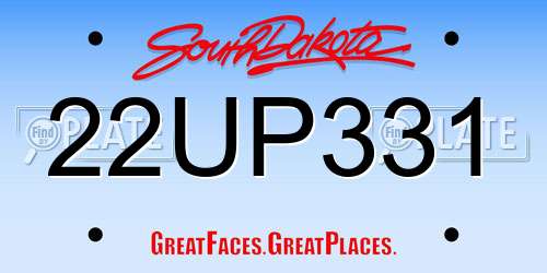 22UP331 South Dakota License Plate